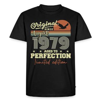 August 1979 Birthday August 1979 Vintage August 1979 - Men's Premium Organic T-Shirt - black - Front - Nico (187cm)