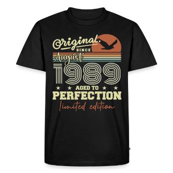 August 1989 Birthday August 1989 Vintage August 1989 - Men's Premium Organic T-Shirt - black - Front - Nico (187cm)