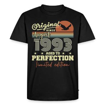 Août 1993 Anniversaire Août 1993 Vintage Août 1993 - T-shirt Premium bio Homme - noir - Devant - Nico (187cm)