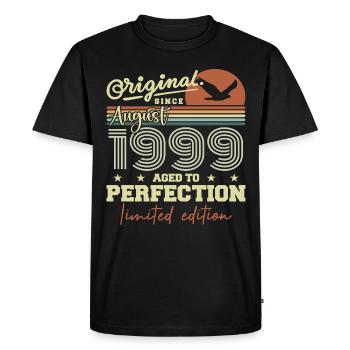Août 1999 Anniversaire Août 1999 Vintage Août 1999 - T-shirt Premium bio Homme - noir - Devant - Nico (187cm)