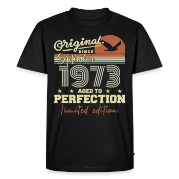 Born in September 1973 September - September 1973 - Men's Premium Organic T-Shirt - black - Front - Nico (187cm)