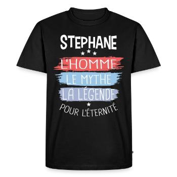Stéphane l'homme le mythe la légende - T-shirt Premium bio Homme - noir - Devant - Nico (187cm)