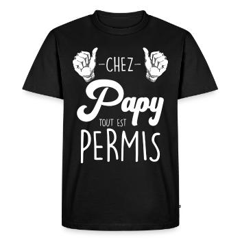 Mon Papy D'amour Papy Gâteau Citation Grand Père - T-shirt Premium bio Homme - noir - Devant - Nico (187cm)