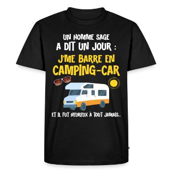 Motorhome Man Wise Retirement Papa Grandpa Uncle - Men's Premium Organic T-Shirt - black - Front - Nico (187cm)