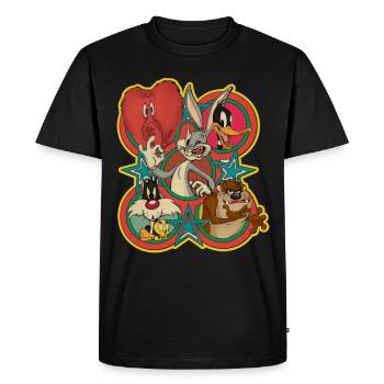Looney Tunes Group Vintage - Men's Premium Organic T-Shirt - black - Front - Nico (187cm)