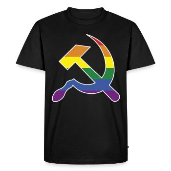 Cadeau communiste lgbt | gaucho gay | arc en ciel - T-shirt Premium bio Homme - noir - Devant - Nico (187cm)