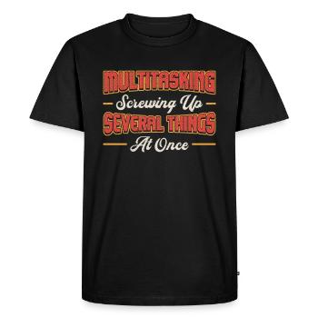 Multitâche plusieurs choses - T-shirt Premium bio Homme - noir - Devant - Nico (187cm)