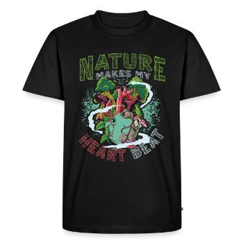 Nature makes my heart beat faster. - Men's Premium Organic T-Shirt - black - Front - Nico (187cm)