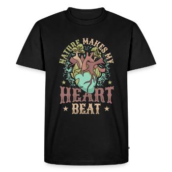 Nature makes my heart beat faster. - Men's Premium Organic T-Shirt - black - Front - Nico (187cm)