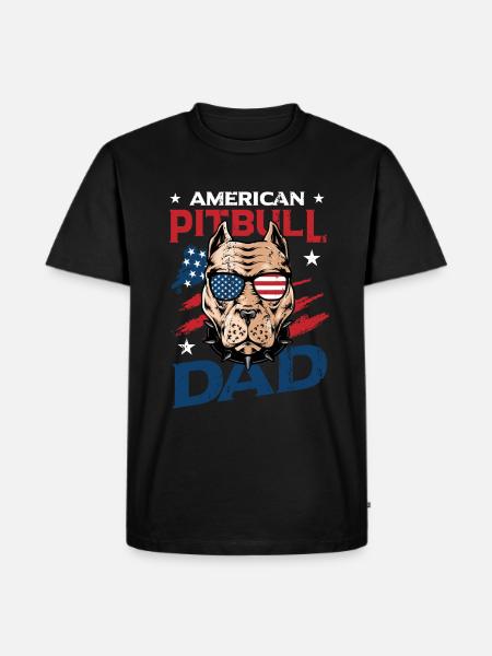 American Pitbull Dad July 4 - Men's Premium Organic T-Shirt - black