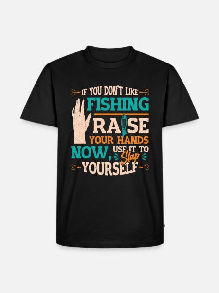 Sjovt fiskeri siger Fischer - Herre Premium økologisk T-shirt - sort