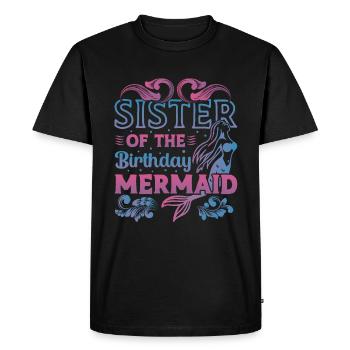 Sœur de la sirène d’anniversaire Sœur - T-shirt Premium bio Homme - noir - Devant - Nico (187cm)