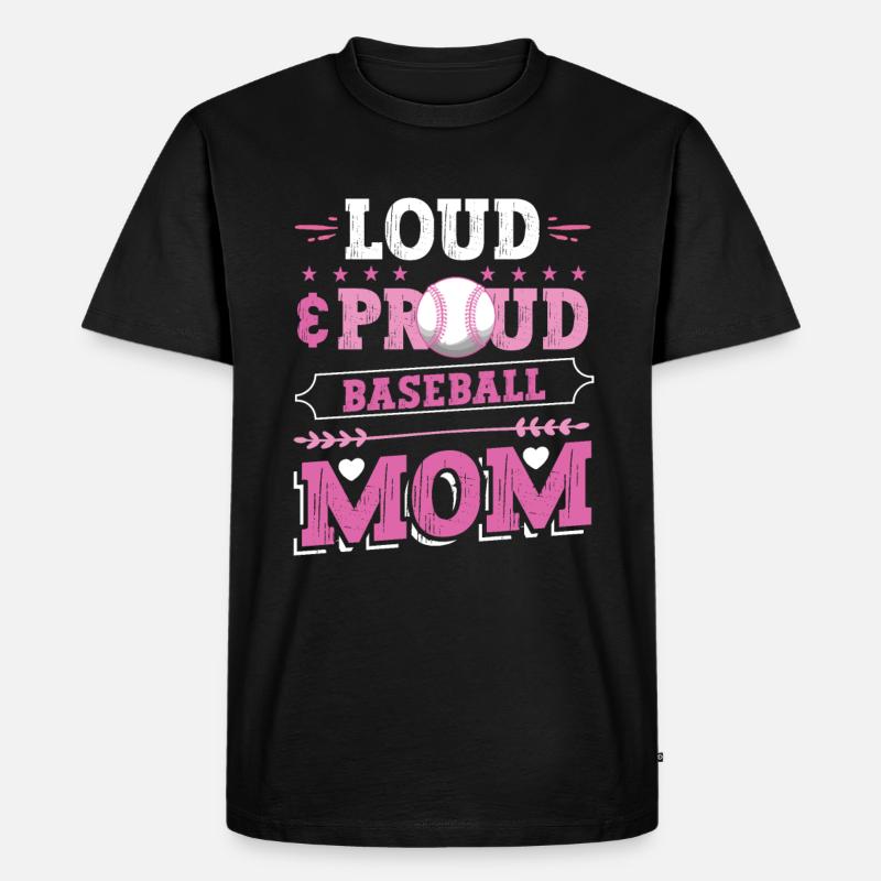 Laut und stolze Baseball-Mutter - Männer Premium Bio T-Shirt - Schwarz