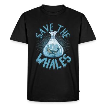 Save the whales - Men's Premium Organic T-Shirt - black - Front - Nico (187cm)