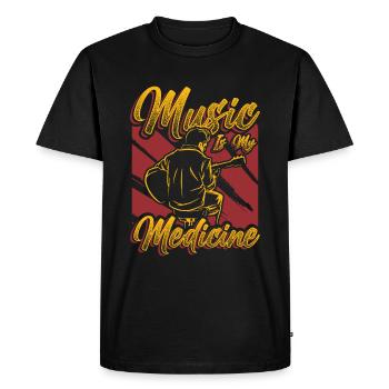 La musique est ma médecine Mélomanes - T-shirt Premium bio Homme - noir - Devant - Nico (187cm)