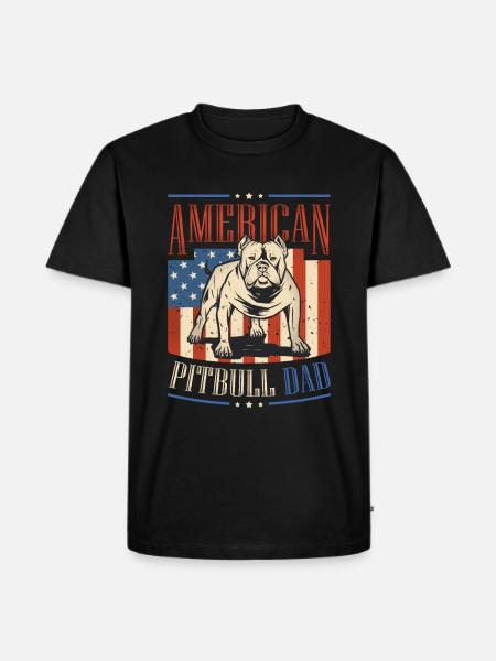 American Pitbull Dad July 4 - Men's Premium Organic T-Shirt - black