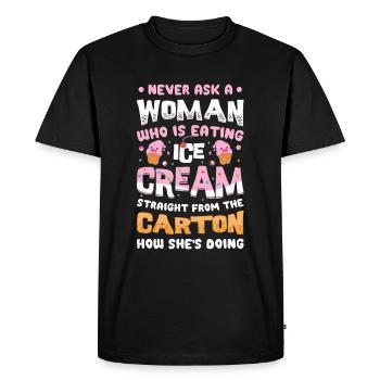 Sad Women Heartbreak Lovesickness Crème glacée - T-shirt Premium bio Homme - noir - Devant - Nico (187cm)