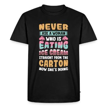 Sad Women Heartbreak Lovesickness Crème glacée - T-shirt Premium bio Homme - noir - Devant - Nico (187cm)