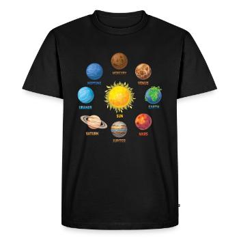 Planet Solar System - Men's Premium Organic T-Shirt - black - Front - Nico (187cm)