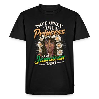Jamaican Princess, I am Jamaican. - Men's Premium Organic T-Shirt - black - Front - Nico (187cm)