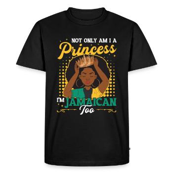 Jamaican Princess, I am Jamaican. - Men's Premium Organic T-Shirt - black - Front - Nico (187cm)