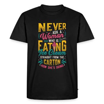 Sad Women Heartbreak Lovesickness Crème glacée - T-shirt Premium bio Homme - noir - Devant - Nico (187cm)