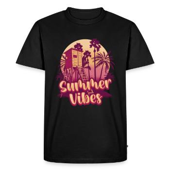 Summer Vibes Beach Club Summer Vacation - Men's Premium Organic T-Shirt - black - Front - Nico (187cm)