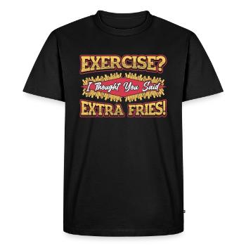 Extra French fries - Men's Premium Organic T-Shirt - black - Front - Nico (187cm)