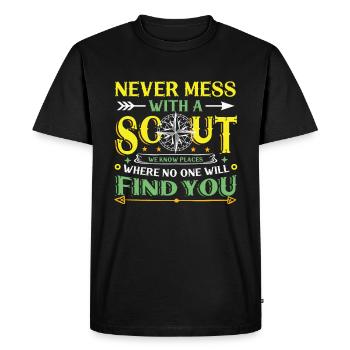 Ne jouez jamais avec un scout - T-shirt Premium bio Homme - noir - Devant - Nico (187cm)