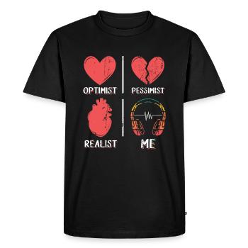 Casque DJ amateur de musique - T-shirt Premium bio Homme - noir - Devant - Nico (187cm)