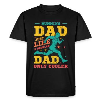 Courir papa, tout comme un papa ordinaire, seulement plus cool - T-shirt Premium bio Homme - noir - Devant - Nico (187cm)
