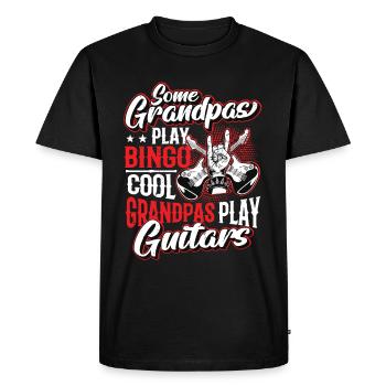Les grands-pères cool jouent de la guitare - T-shirt Premium bio Homme - noir - Devant - Nico (187cm)