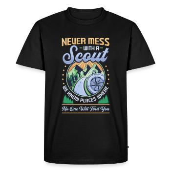 Ne jouez jamais avec un scout - T-shirt Premium bio Homme - noir - Devant - Nico (187cm)