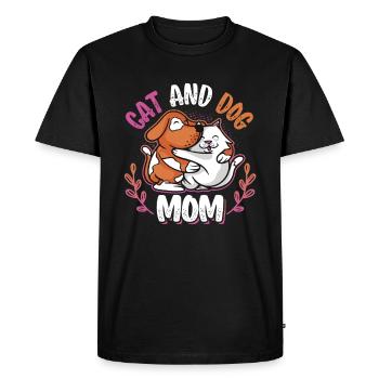 Mère de chat et de chien, animaux domestiques. - T-shirt Premium bio Homme - noir - Devant - Nico (187cm)