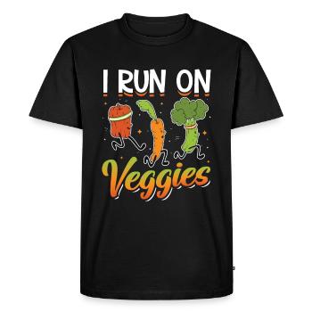 Je cours pour Veggies - T-shirt Premium bio Homme - noir - Devant - Nico (187cm)