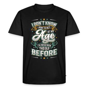 Je ne sais pas comment me comporter. - T-shirt Premium bio Homme - noir - Devant - Nico (187cm)