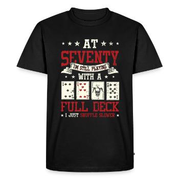 With seventy games, 70th birthday - Men's Premium Organic T-Shirt - black - Front - Nico (187cm)