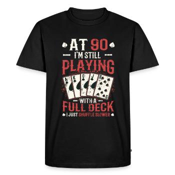 With ninety games, 90th birthday - Men's Premium Organic T-Shirt - black - Front - Nico (187cm)