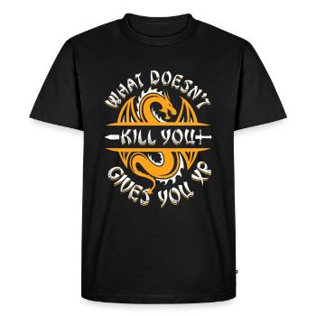 What doesn't kill you, XP gives you - Men's Premium Organic T-Shirt - black - Front - Nico (187cm)