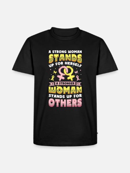 Strong women stand up. - Men's Premium Organic T-Shirt - black