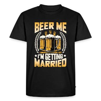 Beer Me Je me marie. - T-shirt Premium bio Homme - noir - Devant - Nico (187cm)