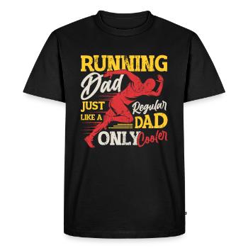 Courir papa, tout comme un papa ordinaire, seulement plus cool - T-shirt Premium bio Homme - noir - Devant - Nico (187cm)