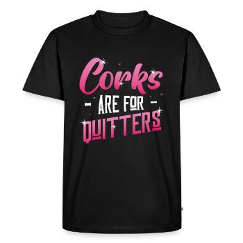 Les bouchons sont pour le festival du vin amusant de Quitter. - T-shirt Premium bio Homme - noir - Devant - Nico (187cm)