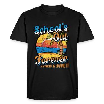 Schools Out Forever, enseignant à la retraite. - T-shirt Premium bio Homme - noir - Devant - Nico (187cm)