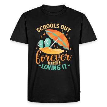 Schools Out Forever, enseignant à la retraite. - T-shirt Premium bio Homme - noir - Devant - Nico (187cm)