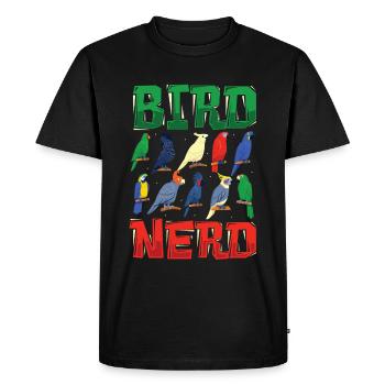 Bird Watching Nerd - Men's Premium Organic T-Shirt - black - Front - Nico (187cm)