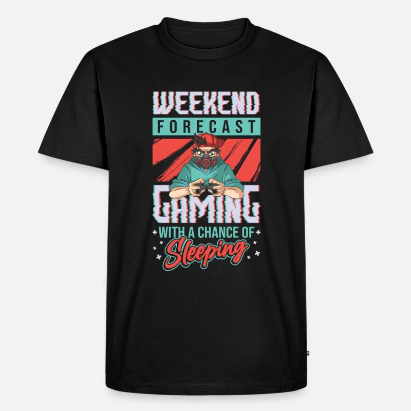 Wochenendvorhersage Gaming mit einer Chance. - Männer Premium Bio T-Shirt - Schwarz