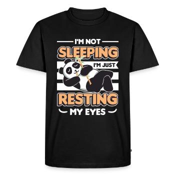 Je ne dors pas, je repose juste mes yeux. - T-shirt Premium bio Homme - noir - Devant - Nico (187cm)