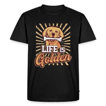 Life is golden - Golden Retriever - Men's Premium Organic T-Shirt - black - Front - Nico (187cm)