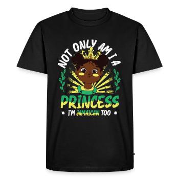 Jamaican Princess, I am Jamaican. - Men's Premium Organic T-Shirt - black - Front - Nico (187cm)